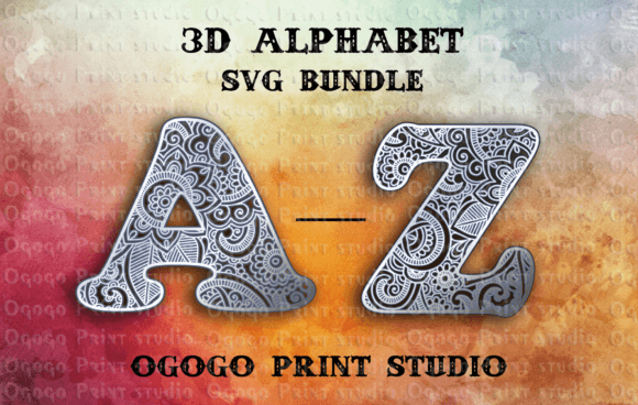 3D Alphabet Svg Bundle - Layered Mandala for Creative Projects