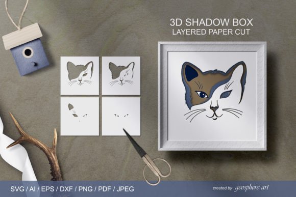 3D Cat Shadow Box SVG Layered Papercut: A Creative and Practical Digital Product