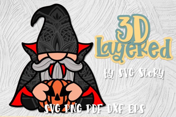 3D Halloween Gnome Vampire Layered: A Creative Twist for Digital Designers
