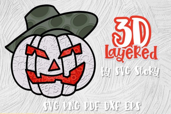 3D Layered Jack o Lantern SVG Pumpkin 04: A Creative Halloween Design for All