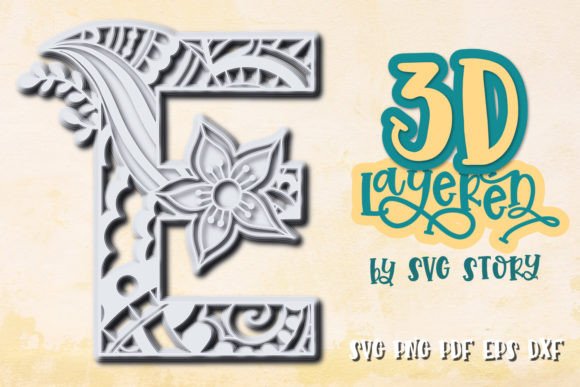 3D Layered Letter E Multilayered Design: A Versatile and Detailed Creative Resource