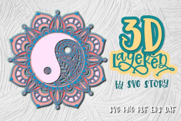 3D Mandala Yin and Yang 17 SVG Design: A Versatile Creative Tool for Every Project