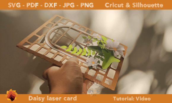 3D Window Daisy Laser Greeting Card