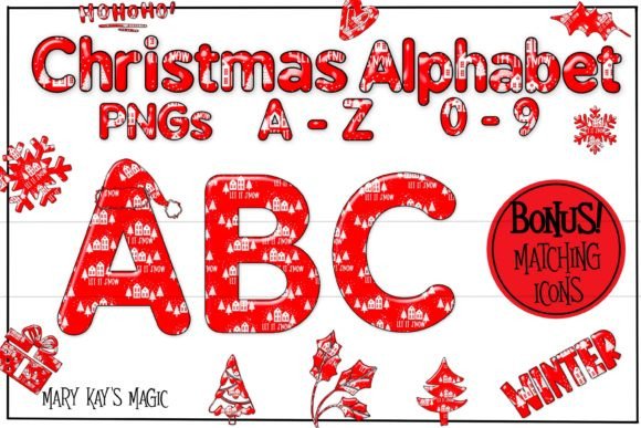 Christmas 3D Alphabet-Matching Elements