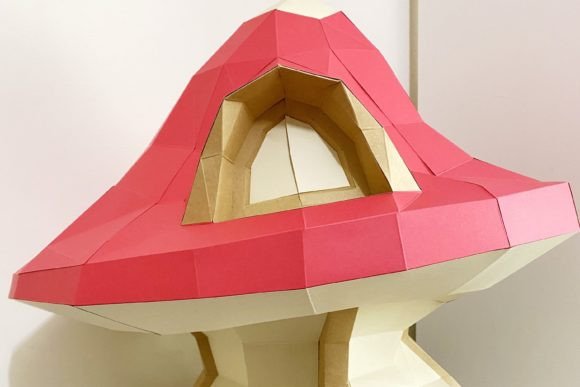 Explore the Magic of the Mushroom House 3D Paper Toy