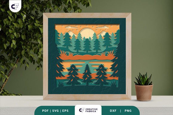Forest River Scenery 3D Shadow Box SVG: A Creative Craft for Nature Enthusiasts