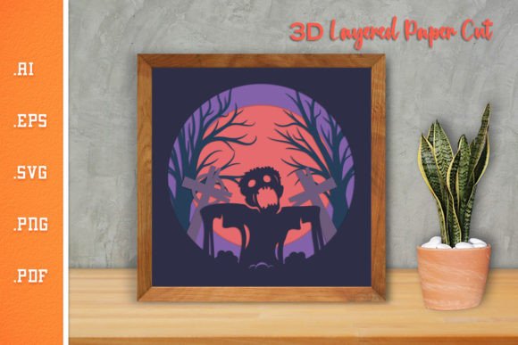 Halloween Zombie - 3D SVG Paper Cut 8