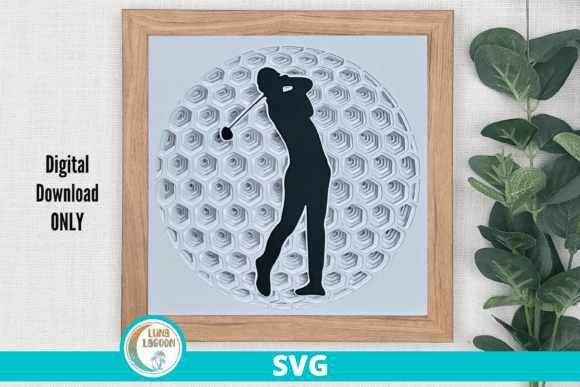 Male Golfer 3D Svg for Unique Gifts