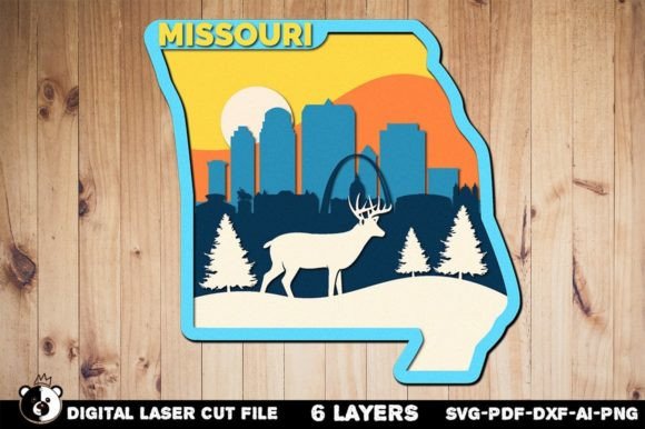 Missouri 3D Layered Laser Cut for CNC Projects