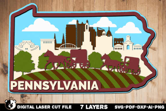 Pennsylvania SVG, 3D Laser Cut File